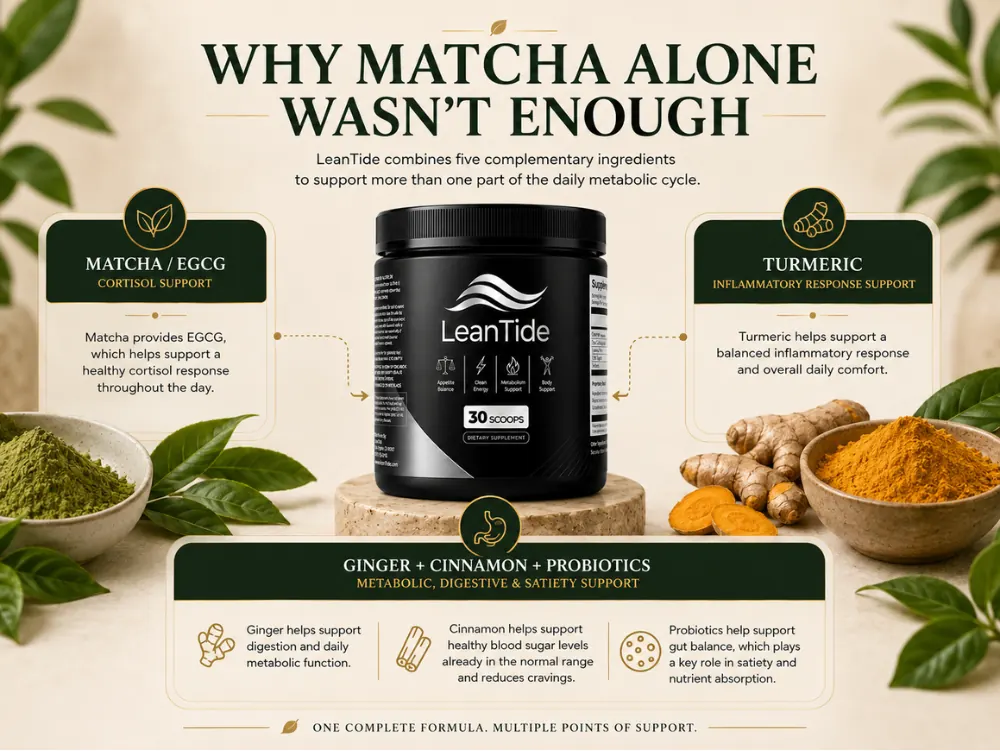 Why matcha alone wasn't enough — the LeanTide formula logic